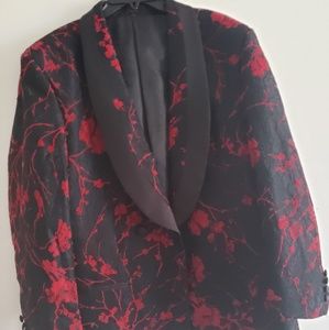 Red/black paisley suit coat